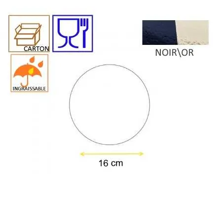 SUPPORT CARTON ROND OR/NOIR PAPA France - 10