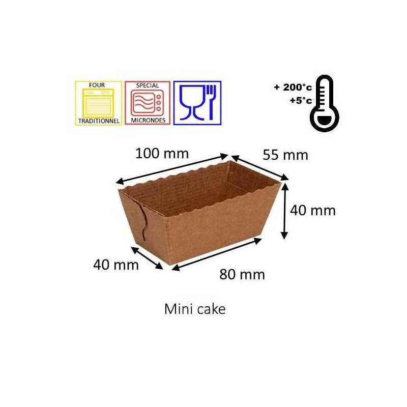 Moule de cuisson professionnel en papier pour gâteaux et pâtisseries PAQUET  DE - COLIS DE 25 DESIGNATION 25 Plaques Carton Easy Bake + 500 moules 17982  DIM. mm Plaque : 553 x 362 / Moule : 80 x 40 x 40 ref : 17982