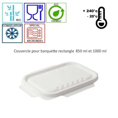 Barquette jetable alimentaire bio, emballage alimentaire canne a sucre