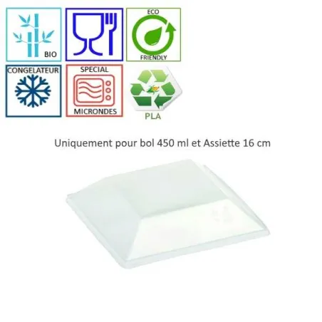 Bol plastique jetable Karo pour salades, emballage alimentaire écologique Bol plastique jetable Karo pour salades, emballage alimentaire écologique