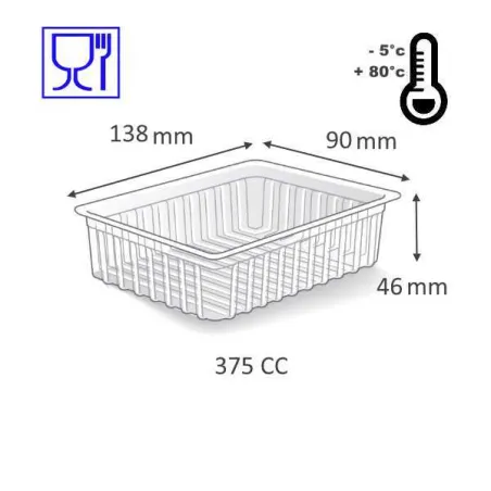 Barquette frites en plastique transparente Caissipack par Alphaform 