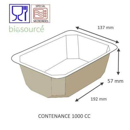 BARQUETTE THERMOSCELLABLE BIOSOURCEE FOOD K