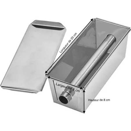 Moule à cake en inox avec couvercle et insert tube 2088 Moule à cake en inox avec couvercle et insert tube 2088