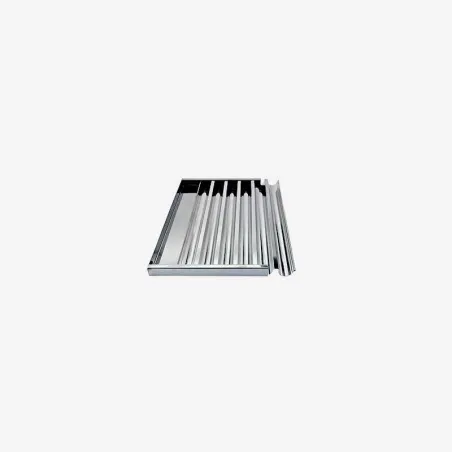 plaque bûchette 6 gouttière en inox