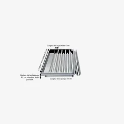 plaque bûchette 4 gouttière en inox