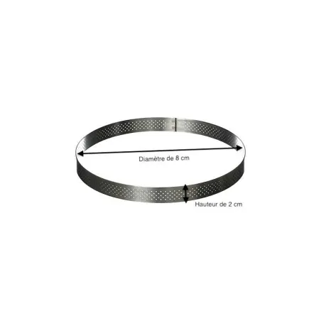 CERCLE PERFORE EN INOX 8 x 2