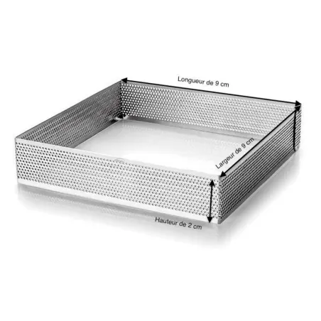 CARRE PERFORE EN INOX 9 X 2 