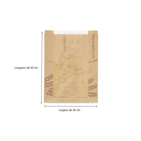 SACS TRADITIONNELS PAPIER KRAFT BRUN À FENÊTRES  - 4