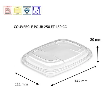 COUVERCLE POUR BARQUETTE PLAT CHAUD