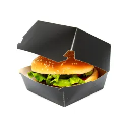 Boite burger noire BOITE BURGER EN CARTON DE COULEUR NOIR