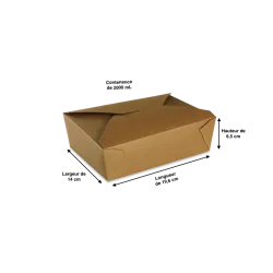 Boite pour repas à emporter Kraft brun à petits prix avec Papa France 