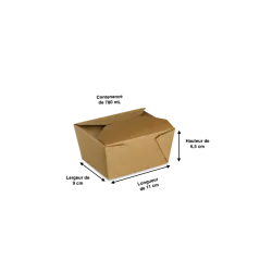 Boite pour repas à emporter Kraft brun à petits prix avec Papa France 