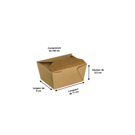 Boite pour repas à emporter Kraft brun à petits prix avec Papa France 