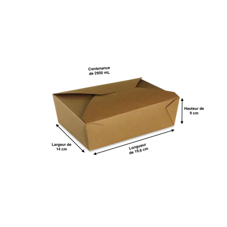 Boite pour repas à emporter Kraft brun à petits prix avec Papa France 