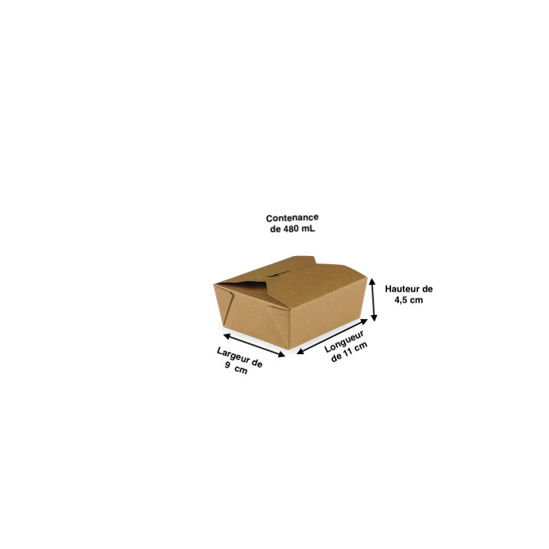 Boîte repas en carton kraft brun 1000 ml - 250 pcs