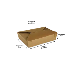 Boite pour repas à emporter Kraft brun à petits prix avec Papa France 