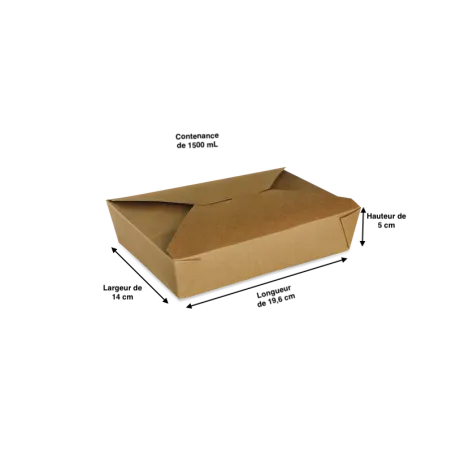 Boite pour repas à emporter Kraft brun à petits prix avec Papa France 