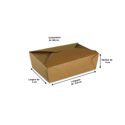 Boite pour repas à emporter Kraft brun à petits prix avec Papa France 