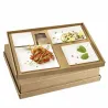 Plateau repas carton écokraft avec vaisselle blanche