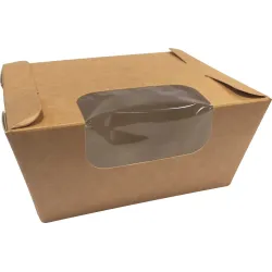 BOITE REPAS CARTON KRAFT BRUN AVEC FENETRE boite repas carton kraft brun avec fenêtre