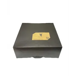 Boîte pâtissière Noir face tombante avec encoches Boîte pâtissière Noir face tombante avec encoches