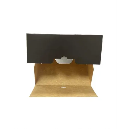 Boîte pâtissière Noire face tombante avec encoches Boîte pâtissière Noire face tombante avec encoches