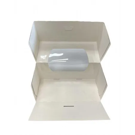 Lot De 3 Boîtes à Gâteau En Carton Avec Fenêtre - 25,5x25,5x20,5 Cm - Plateau Et Chapeau Inclus - Pour Transport Et Présentation