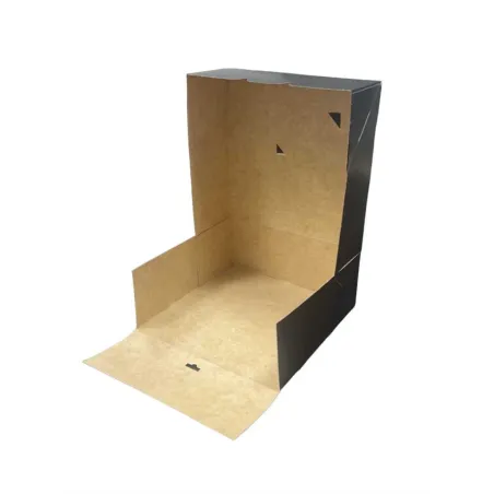 Boîte pâtissière Noire face tombante avec encoches Boîte pâtissière Noire face tombante avec encoches
