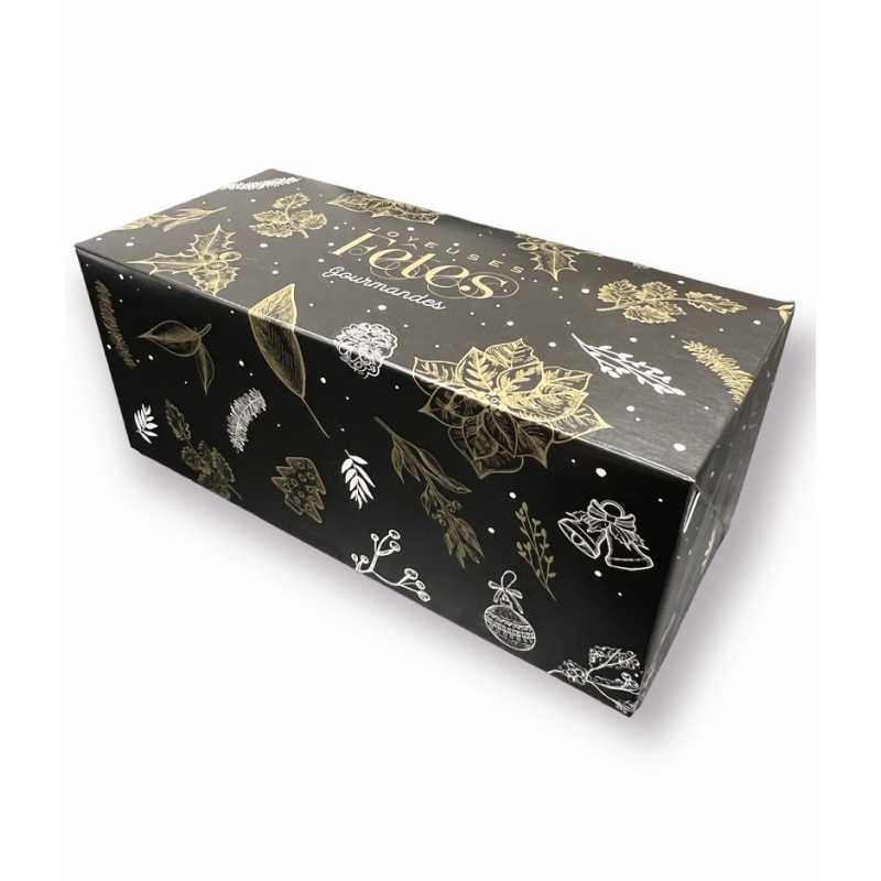 Emballage pour bûches de Noël, les boites à bûches avec Papa France PAQUET  DE 25 Designation Boites à buches carton 20 x 11 cm COULEUR Noir
