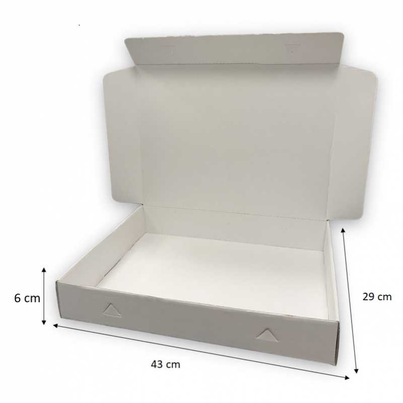 Boite traiteur lunch carton microcannelé blanc H60mm