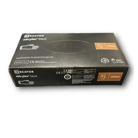 GANTS NITRIL NOIR LISSE AVEC BORD ROULÉ GANTS NITRIL NOIR LISSE AVEC BORD ROULÉ