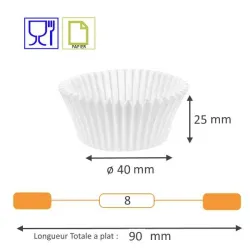 Caissette cuisson plissée blanche Benders pour Pâtisserie Boulangerie