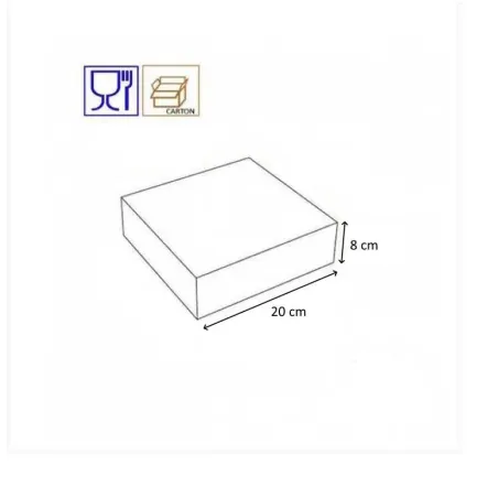 Boites pâtissière kraft ouverture frontale hauteur 8 cm