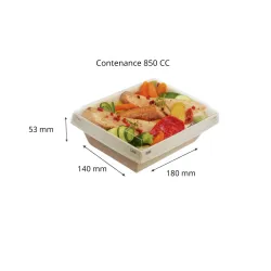 BOITE SALADE ÉTANCHE BIODÉGRADBLE LUXIFOOD