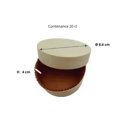 Boîte alimentaire en bois de forme ronde