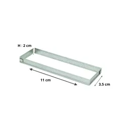 Rectangle perforé en inox le moule de cuisson adapté aux pros