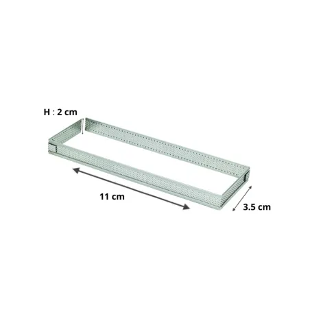 Rectangle perforé en inox le moule de cuisson adapté aux pros