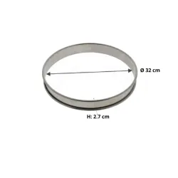 Cercle inox pour tartes d’une hauteur de 2.7 cm