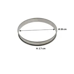 Cercle inox pour tartes d’une hauteur de 2.7 cm