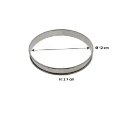 Cercle inox pour tartes d’une hauteur de 2.7 cm