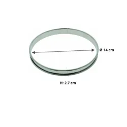Cercle inox pour tartes d’une hauteur de 2.7 cm