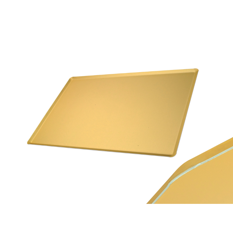 Plaque aluminium anodisé or aux 4 bords pincés