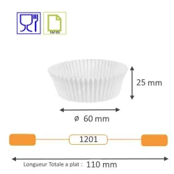Caissette cuisson plissée blanche Benders pour Pâtisserie Boulangerie
