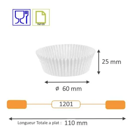Caissette cuisson plissée blanche Benders pour Pâtisserie Boulangerie