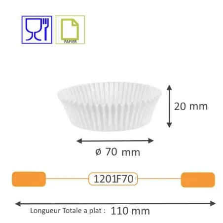 Caissette cuisson plissée blanche Benders pour Pâtisserie Boulangerie