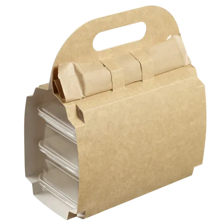 Valisette carton pour vente à emporter en kraft