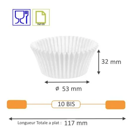 Caissette cuisson plissée blanche Benders pour Pâtisserie Boulangerie