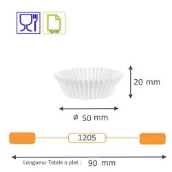 Caissette cuisson plissée blanche Benders pour Pâtisserie Boulangerie