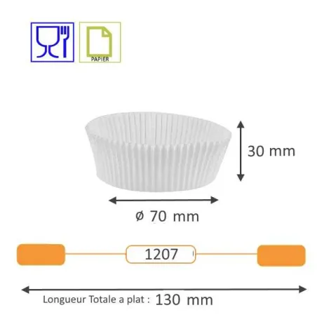 Caissette cuisson plissée blanche Benders pour Pâtisserie Boulangerie