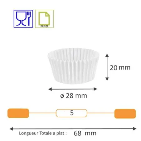 Caissette cuisson plissée blanche Benders pour Pâtisserie Boulangerie